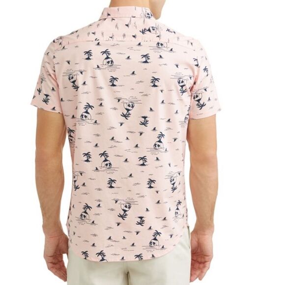 George Young Men's SS Printed Shirt Pink Skull Palm Tree Print XL‎ (46-48) Nwt - Picture 3 of 6